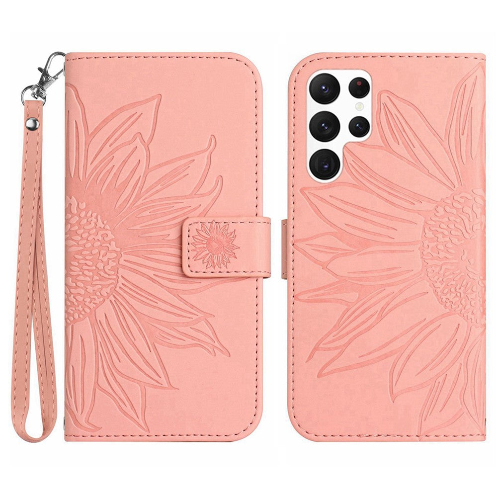 Galaxy S25 Ultra Wallet-Hülle – Sonnenblume aufgedruckt, mit Ständer & Riemen