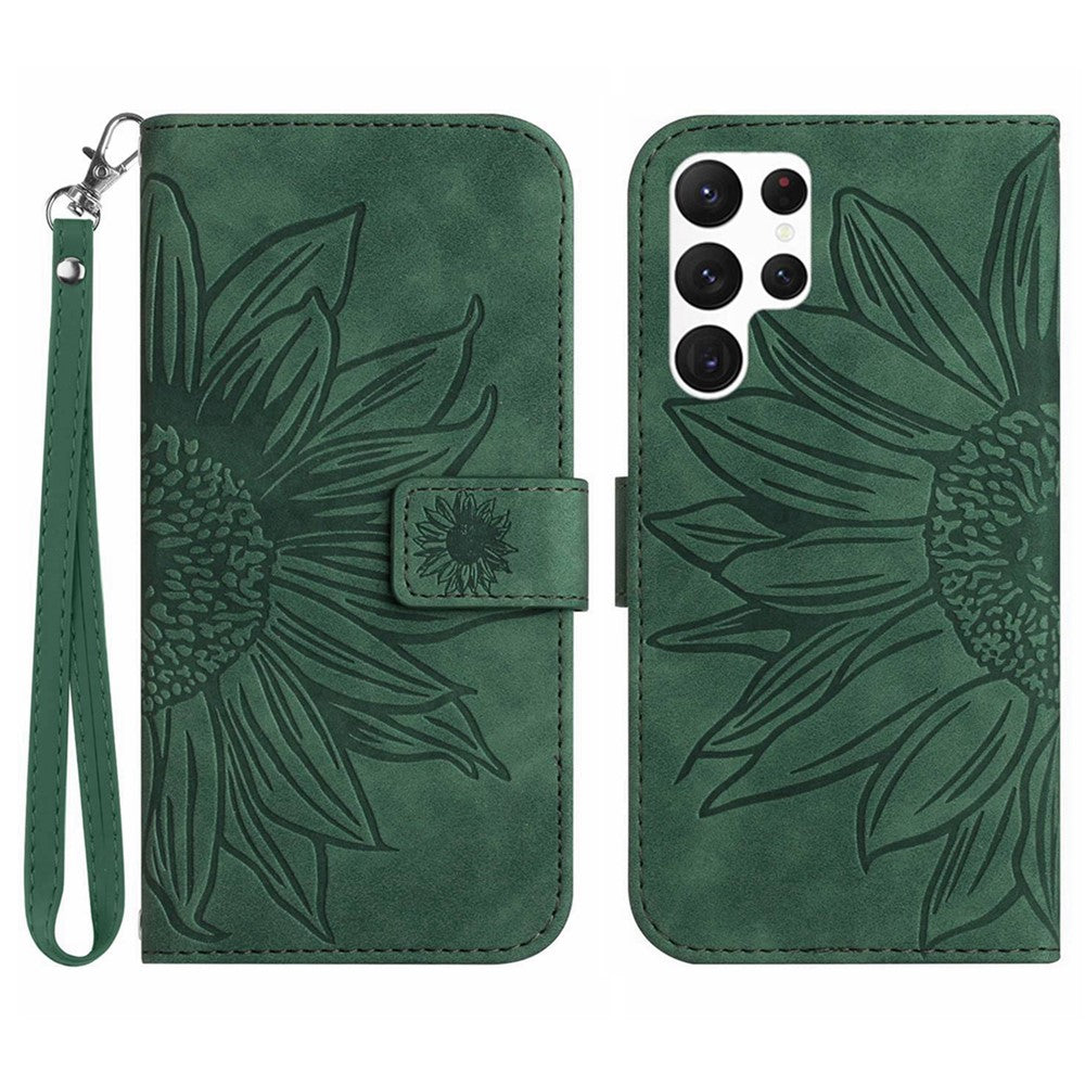 Galaxy S25 Ultra Wallet-Hülle – Sonnenblume aufgedruckt, mit Ständer & Riemen