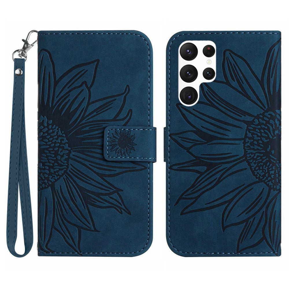 Galaxy S25 Ultra Wallet-Hülle – Sonnenblume aufgedruckt, mit Ständer & Riemen