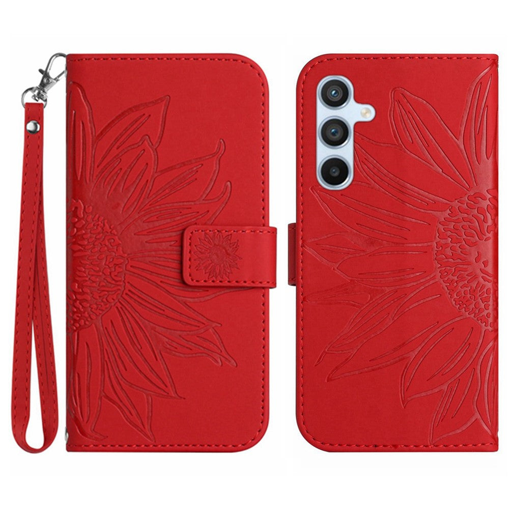 Galaxy S25 Plus Wallet-Hülle – Sonnenblume aufgedruckt, mit Ständer & Riemen