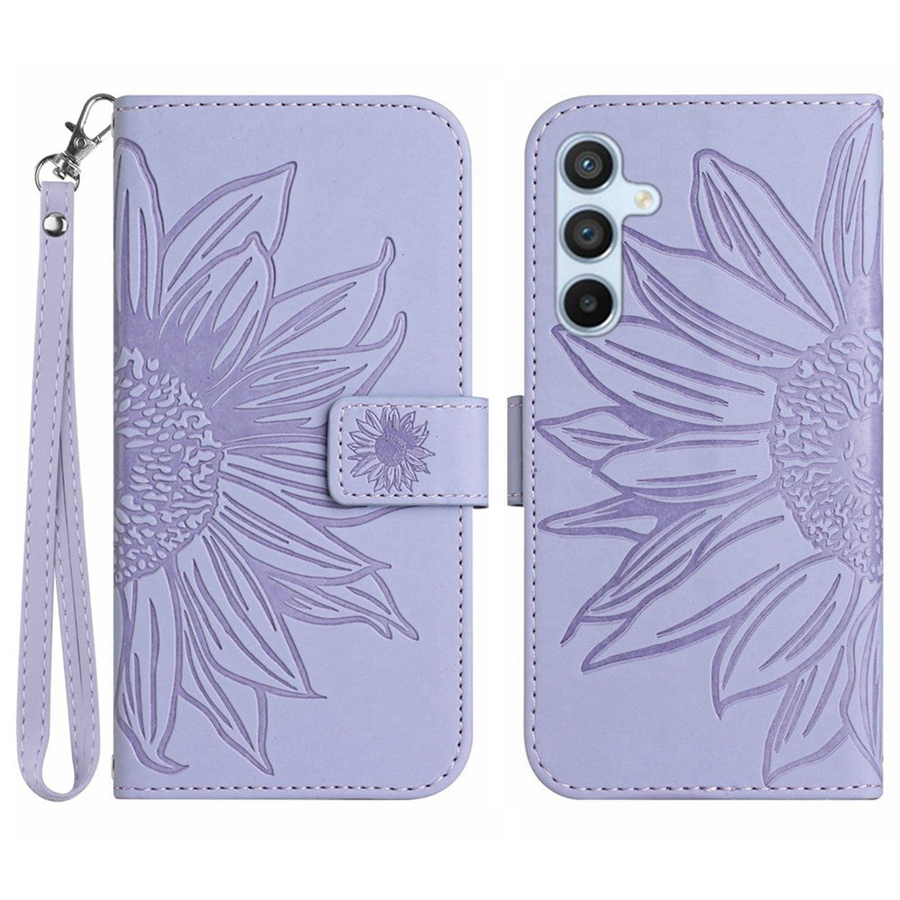 Galaxy S25 Plus Wallet-Hülle – Sonnenblume aufgedruckt, mit Ständer & Riemen