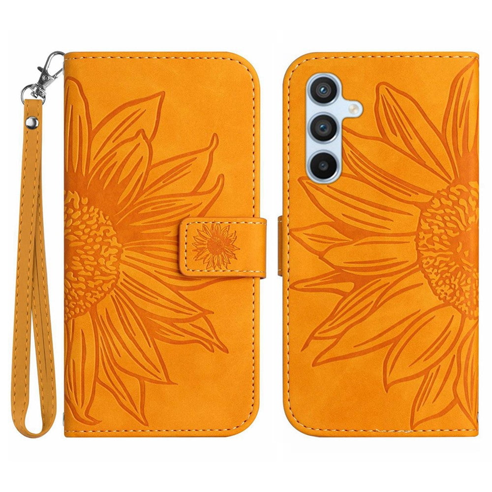 Galaxy S25 Plus Wallet-Hülle – Sonnenblume aufgedruckt, mit Ständer & Riemen