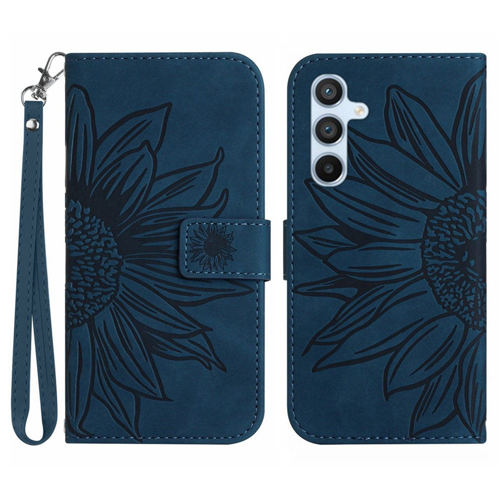 Galaxy S25 Plus Wallet-Hülle – Sonnenblume aufgedruckt, mit Ständer & Riemen