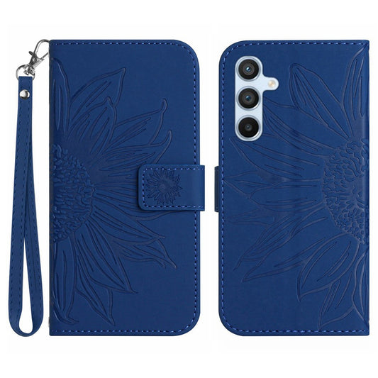 Galaxy S25 Wallet-Hülle – Sonnenblume aufgedruckt, mit Ständer & Riemen