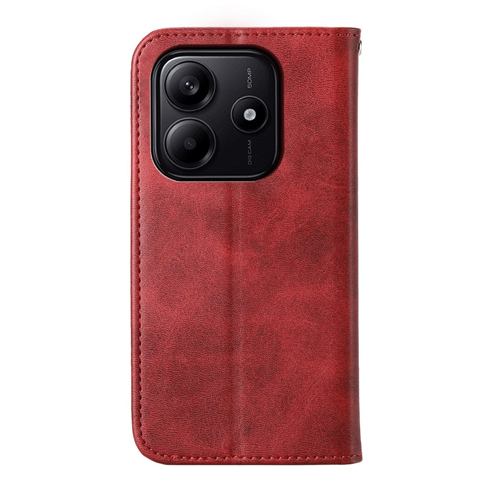 For Xiaomi Redmi Note 14 5G Case Calf Texture PU Leather Phone Cover with Wallet