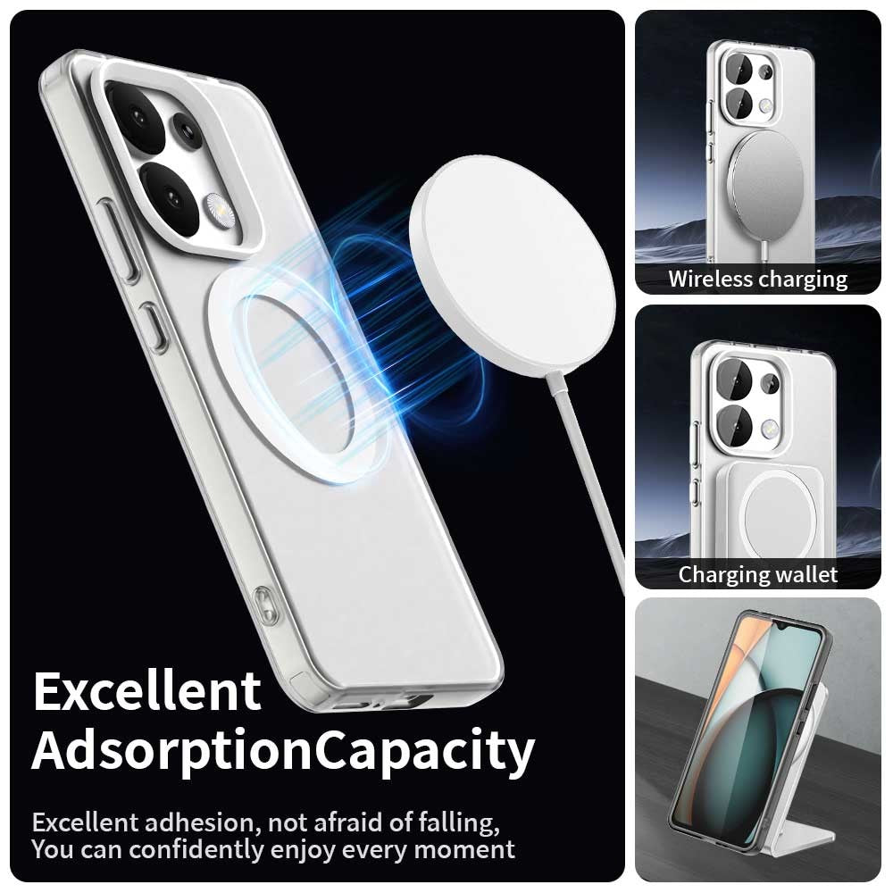 For Xiaomi Redmi Note 13 4G Magnetic Case PC+TPU+PET Anti-Drop Phone Cover