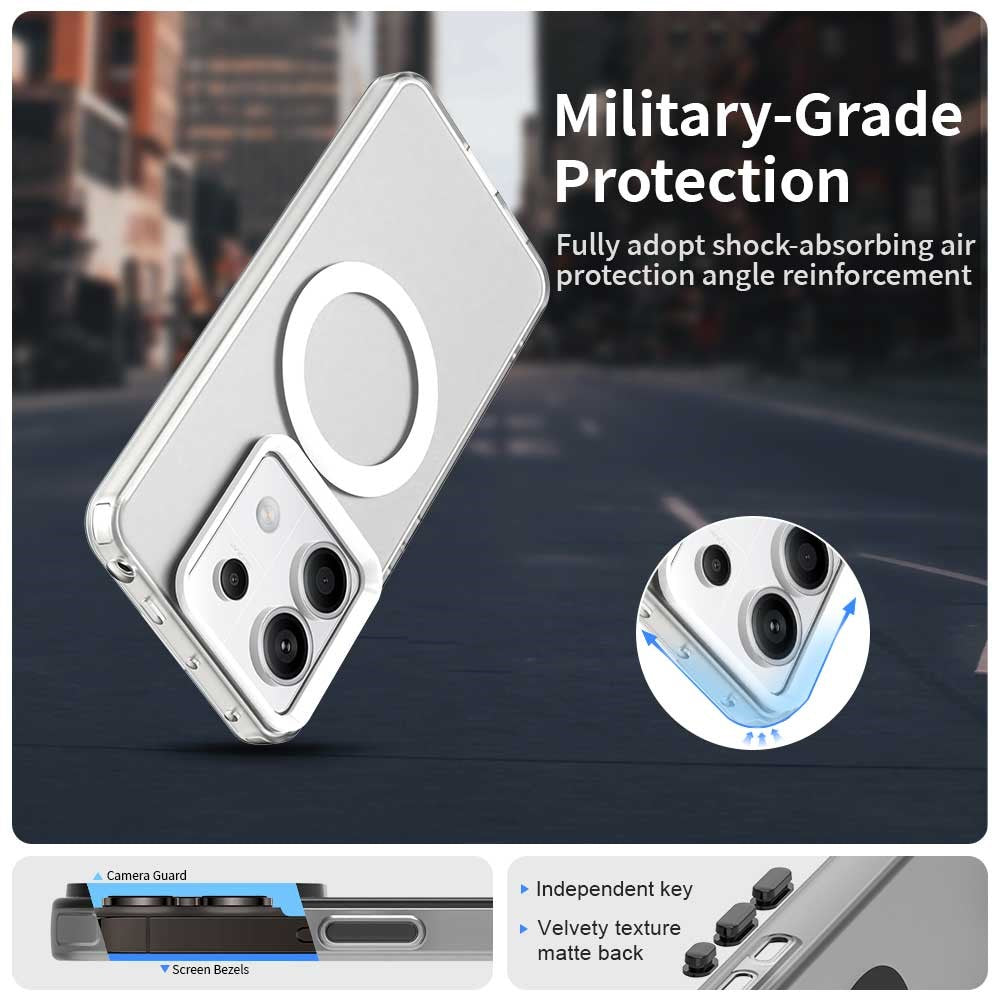 For Xiaomi Redmi Note 13 Pro 5G / Poco X6 5G Magnetic Case PC+TPU+PET Anti-Drop Phone Cover