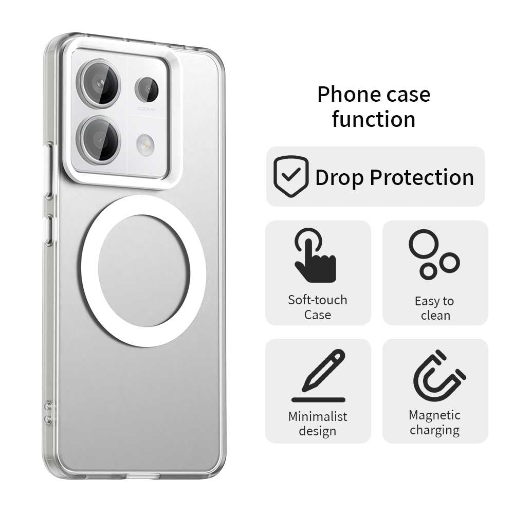 For Xiaomi Redmi Note 13 Pro 5G / Poco X6 5G Magnetic Case PC+TPU+PET Anti-Drop Phone Cover