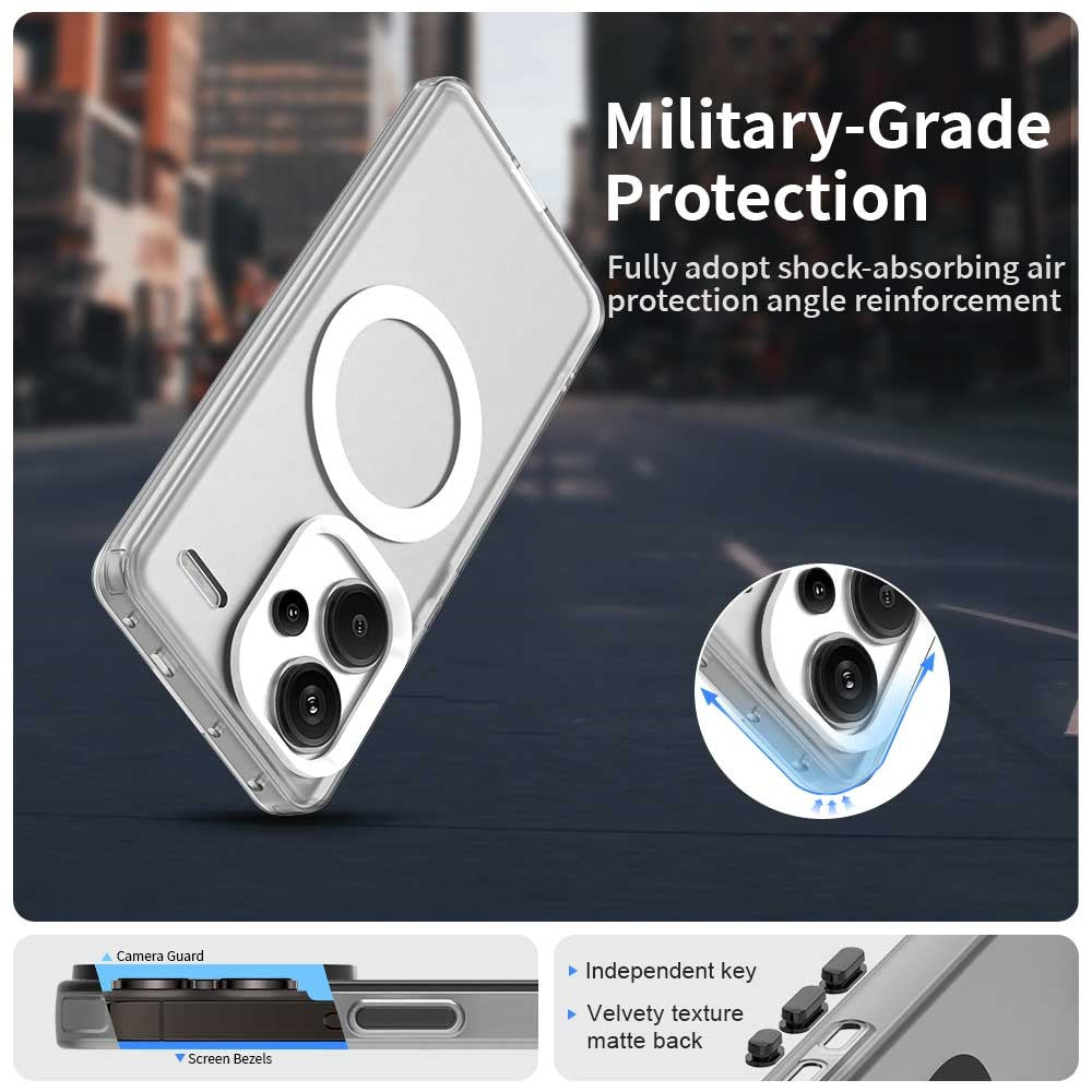 For Xiaomi Redmi Note 13 Pro+ 5G Magnetic Case PC+TPU+PET Anti-Drop Phone Cover