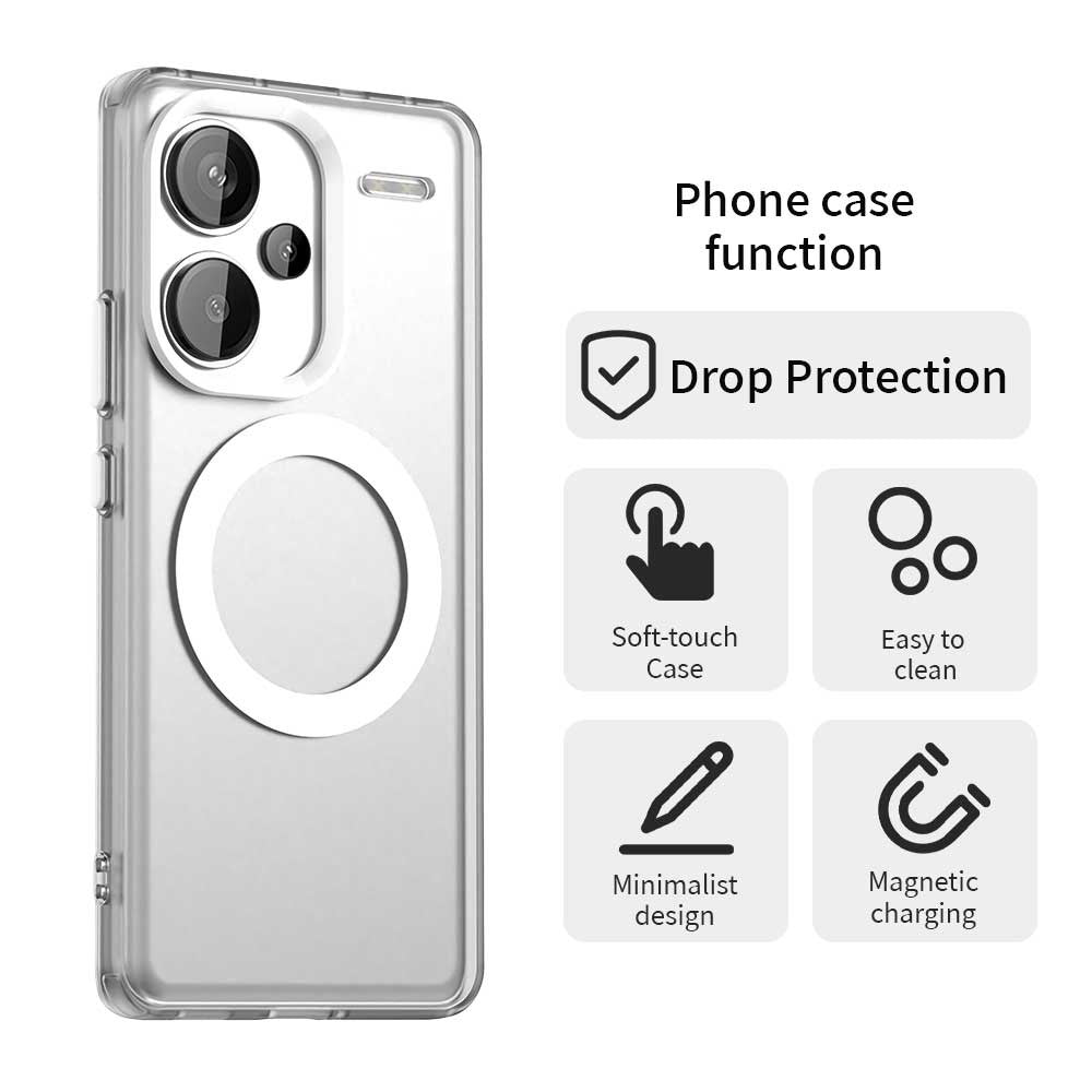 For Xiaomi Redmi Note 13 Pro+ 5G Magnetic Case PC+TPU+PET Anti-Drop Phone Cover