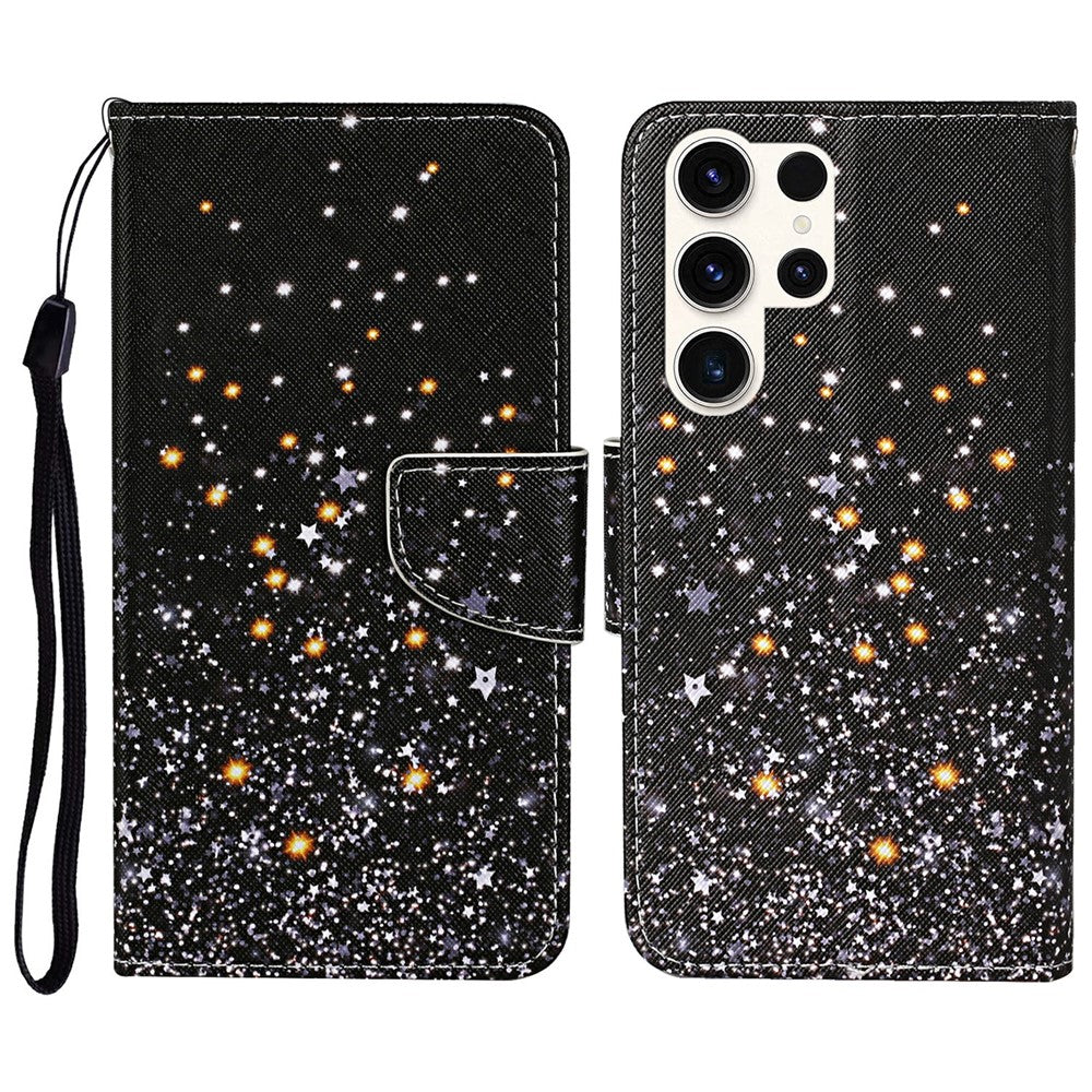 Galaxy S25 Ultra Wallet-Hülle – Musterdruck, mit Ständer & Riemen