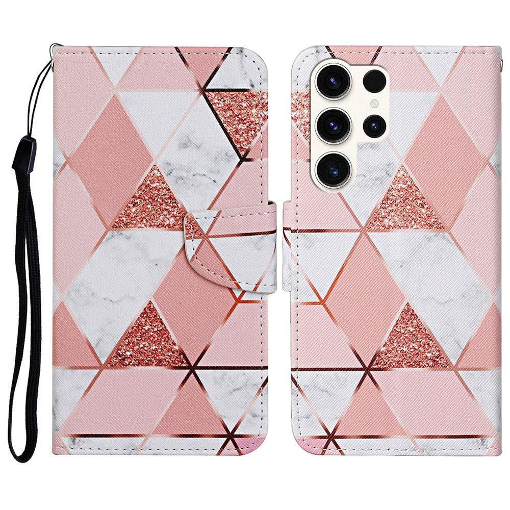 Galaxy S25 Ultra Wallet-Hülle – Musterdruck, mit Ständer & Riemen