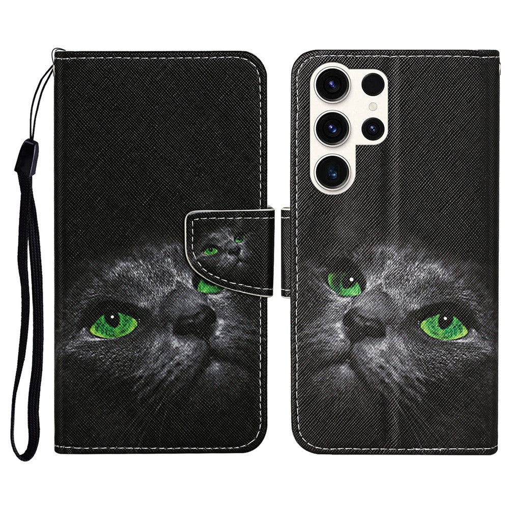 Galaxy S25 Ultra Wallet-Hülle – Musterdruck, mit Ständer & Riemen