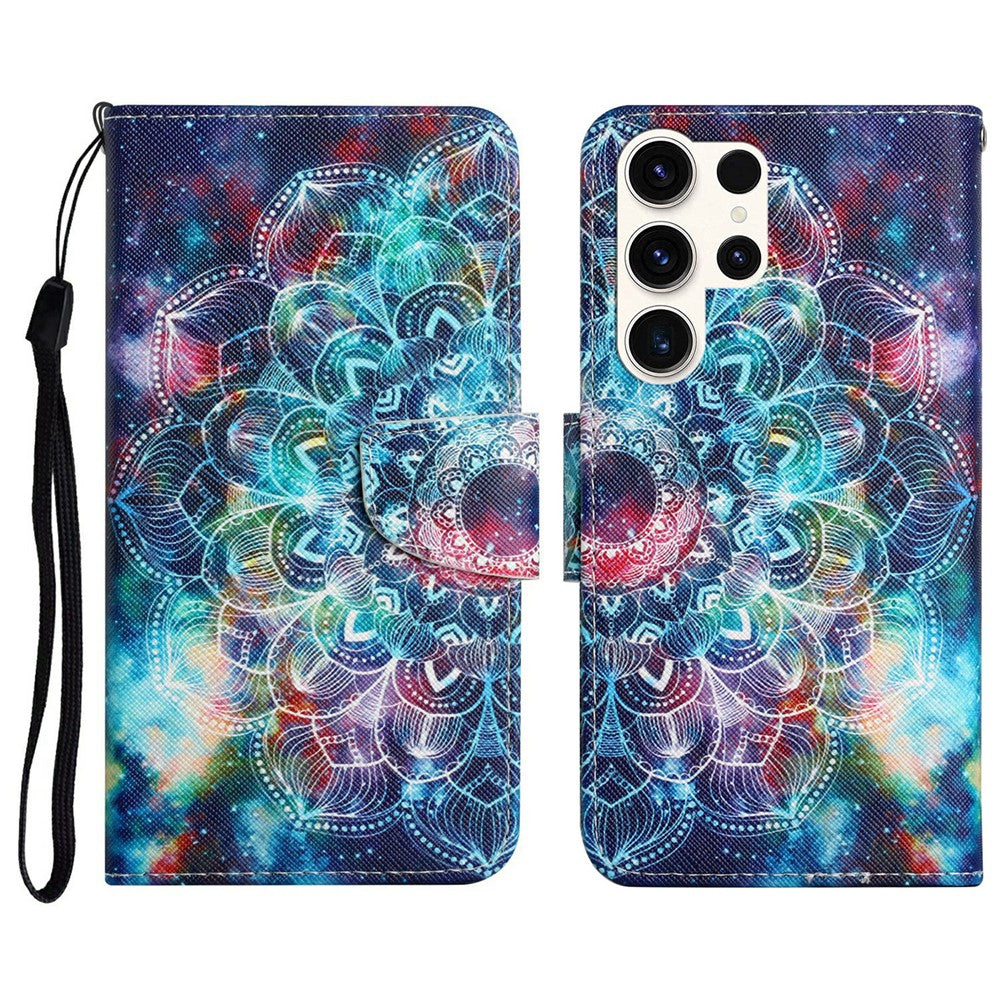 Galaxy S25 Ultra Wallet-Hülle – Musterdruck, mit Ständer & Riemen