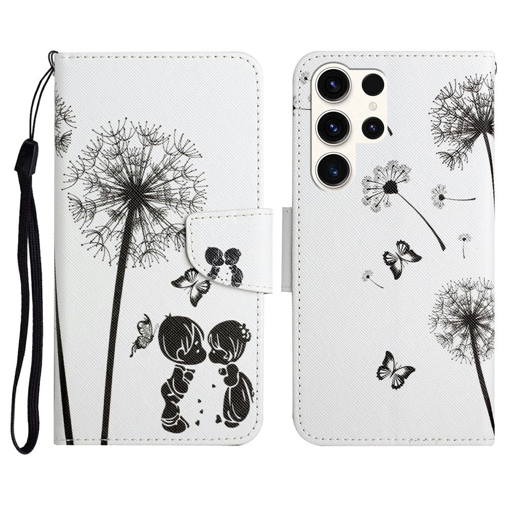 Galaxy S25 Ultra Wallet-Hülle – Musterdruck, mit Ständer & Riemen