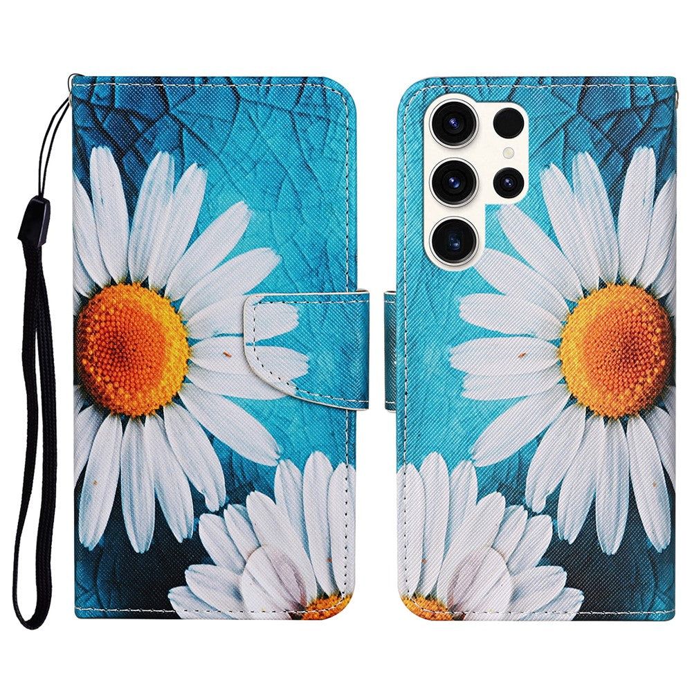 Galaxy S25 Ultra Wallet-Hülle – Musterdruck, mit Ständer & Riemen