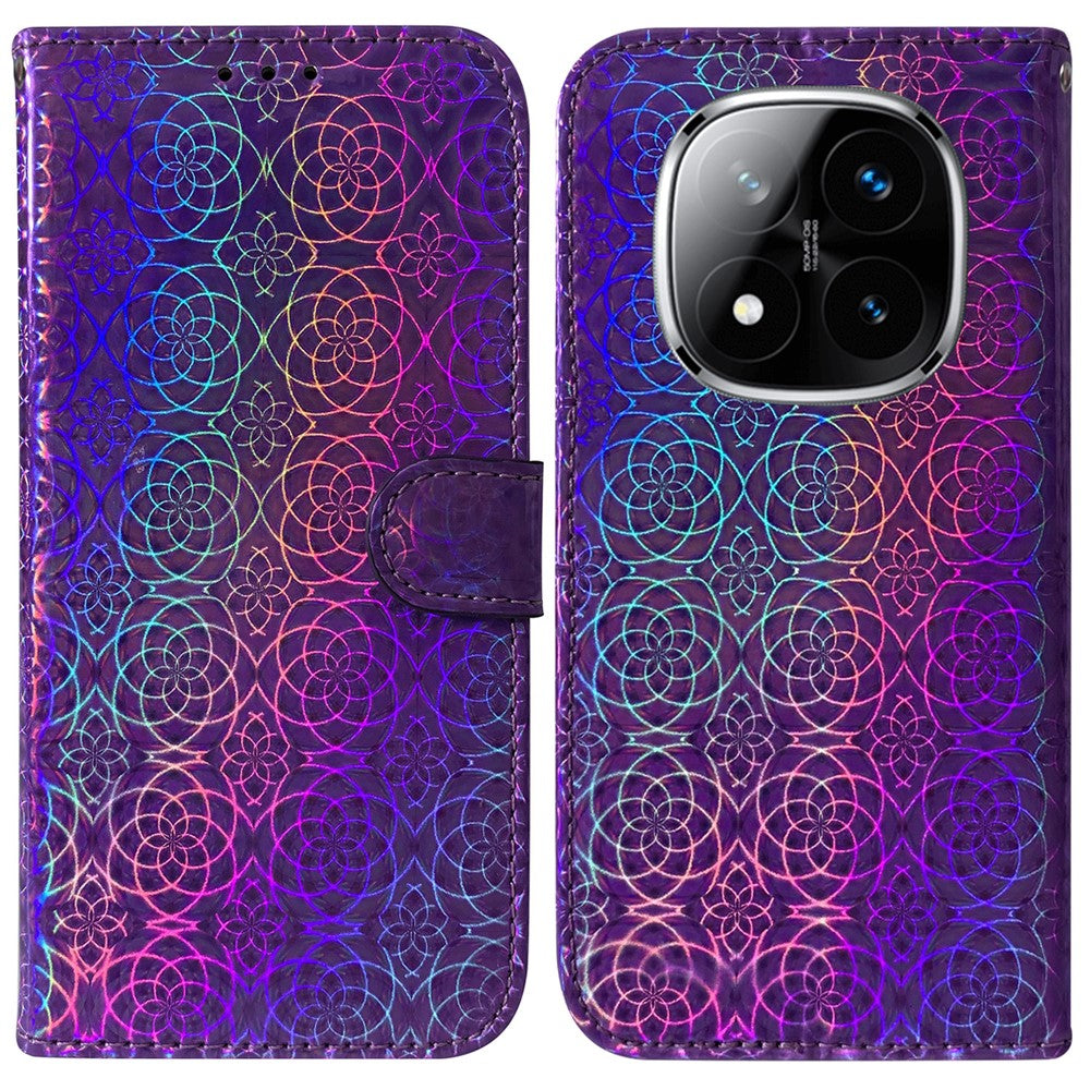 For Xiaomi Redmi Note 14 Pro 5G / Poco X7 5G Stand Case Dazzling Flower Leather Phone Cover