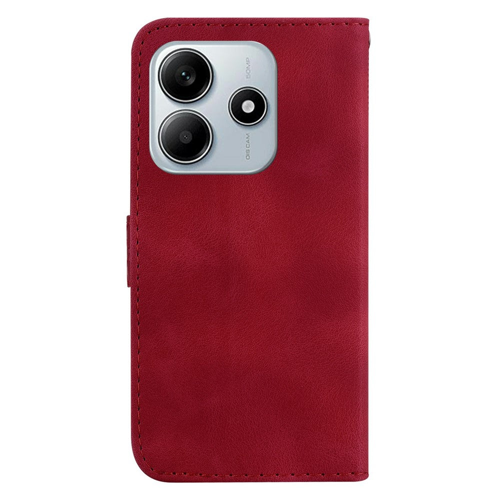 For Xiaomi Redmi Note 14 5G Stand Case 7-Shaped Pattern Imprint Leather Phone Cover