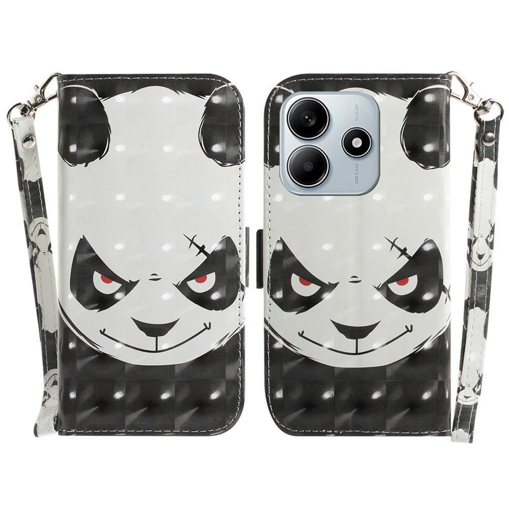 For Xiaomi Redmi Note 14 5G Case Pattern Printing Leather Wallet Phone Cover with Wrist Strap