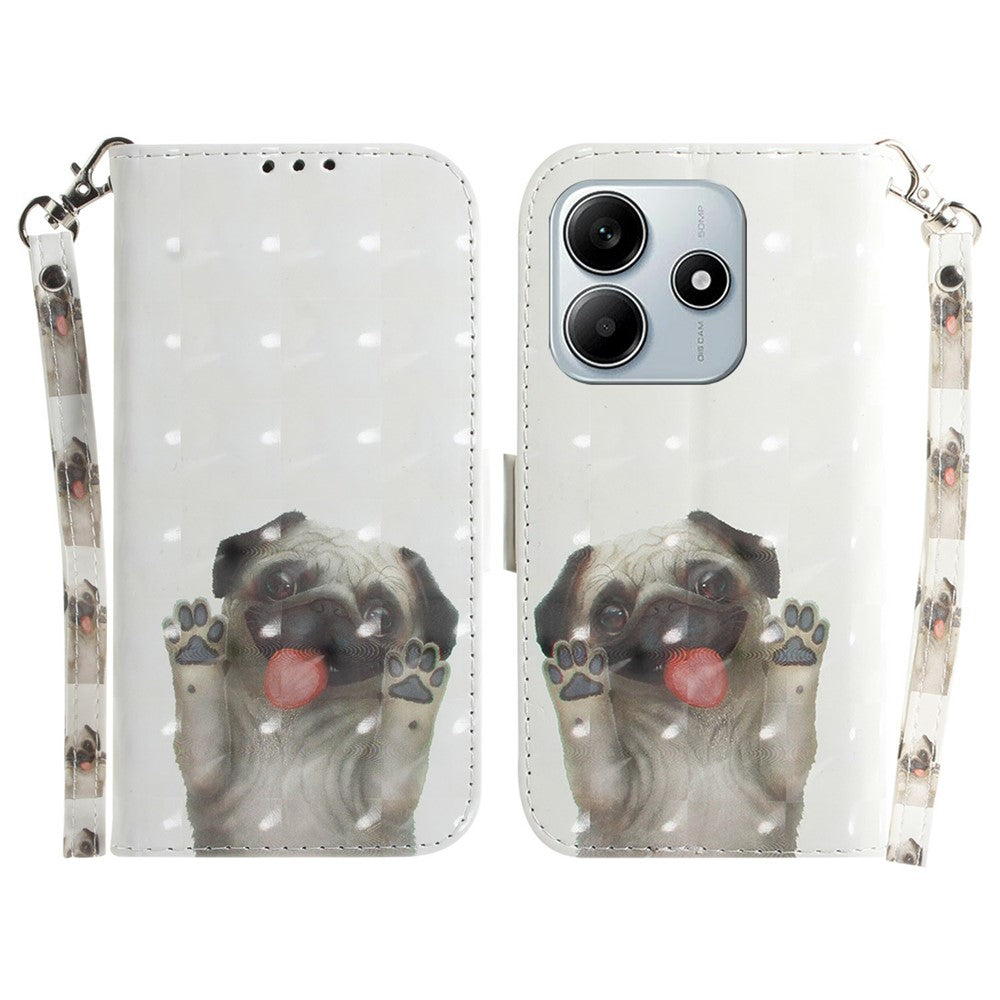 For Xiaomi Redmi Note 14 5G Case Pattern Printing Leather Wallet Phone Cover with Wrist Strap