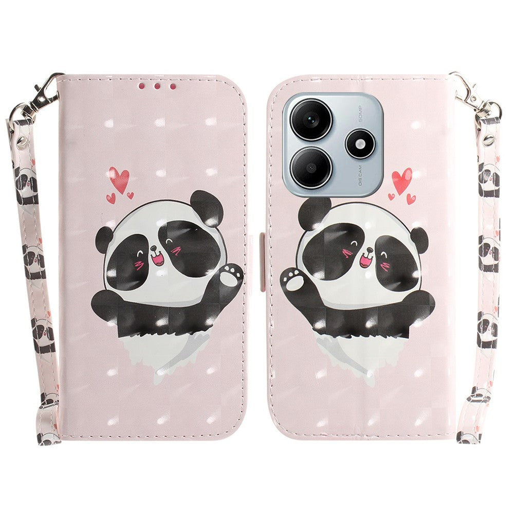 For Xiaomi Redmi Note 14 5G Case Pattern Printing Leather Wallet Phone Cover with Wrist Strap