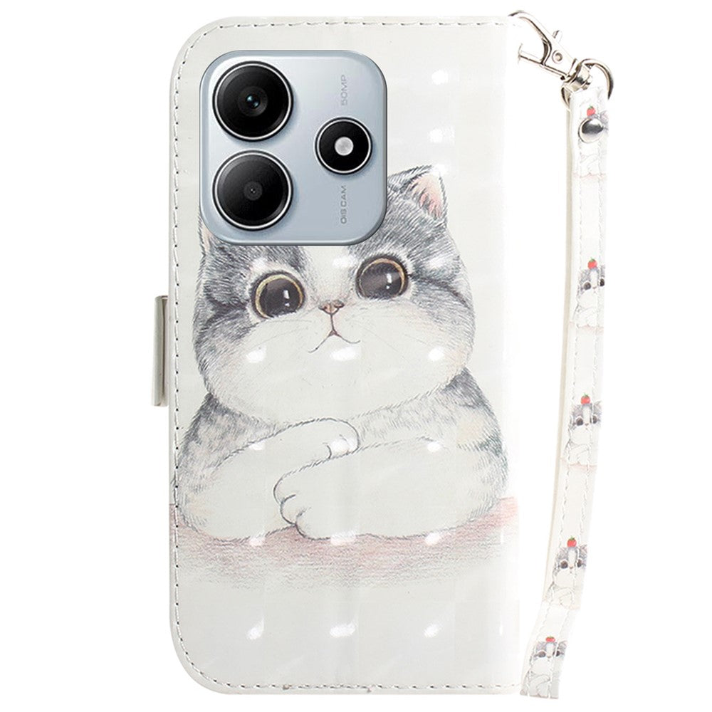 For Xiaomi Redmi Note 14 5G Case Pattern Printing Leather Wallet Phone Cover with Wrist Strap