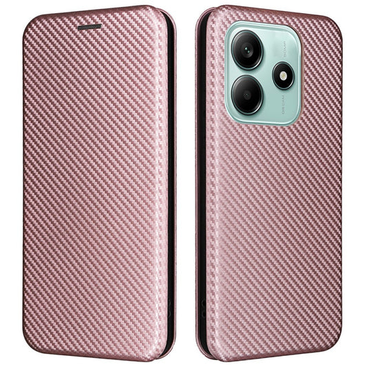 Xiaomi Redmi Note 14 5G Handyhülle – aus sturzsicherem PU-Leder mit Kohlefaser-Textur