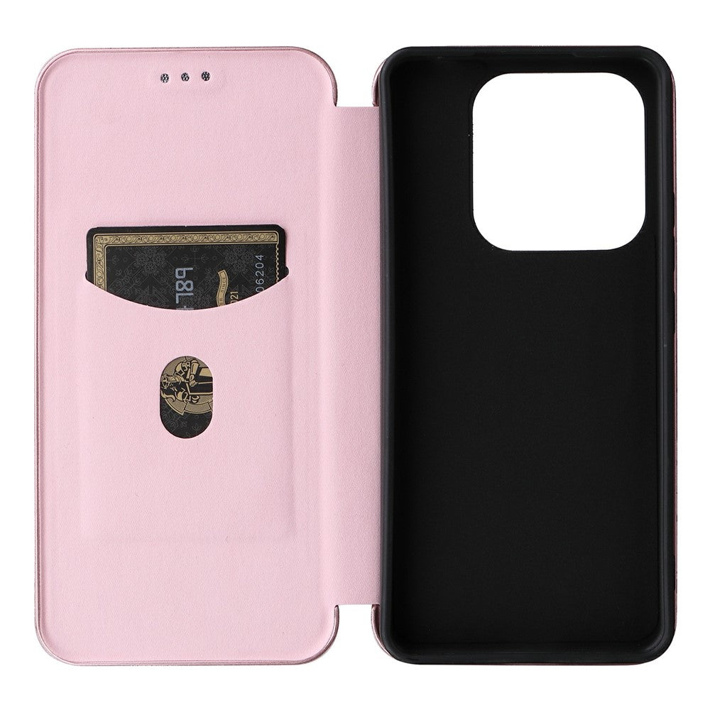 For Xiaomi Redmi Note 14 5G Case Carbon Fiber Texture Drop-Proof PU Leather Phone Cover