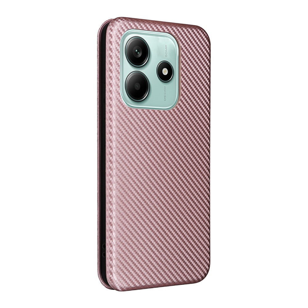 For Xiaomi Redmi Note 14 5G Case Carbon Fiber Texture Drop-Proof PU Leather Phone Cover