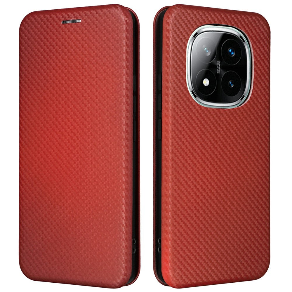 For Xiaomi Redmi Note 14 Pro 5G / Poco X7 5G Case Carbon Fiber Texture Drop-Proof PU Leather Phone Cover