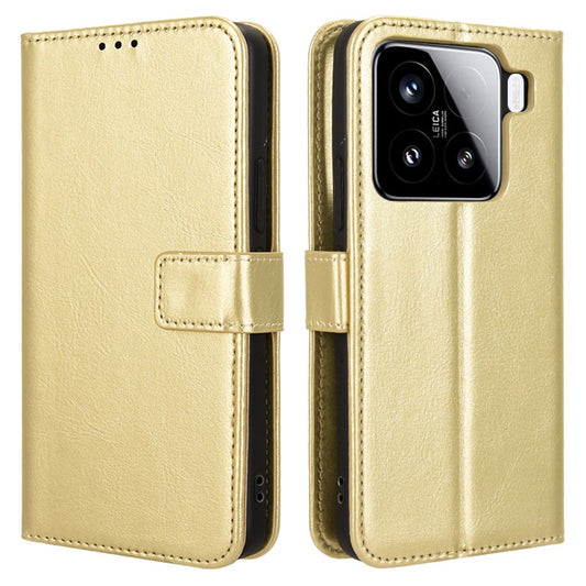 Xiaomi 15 Pro Handyhülle – Crazy Horse Textur PU-Leder-Telefon-Geldbörsen-Abdeckung