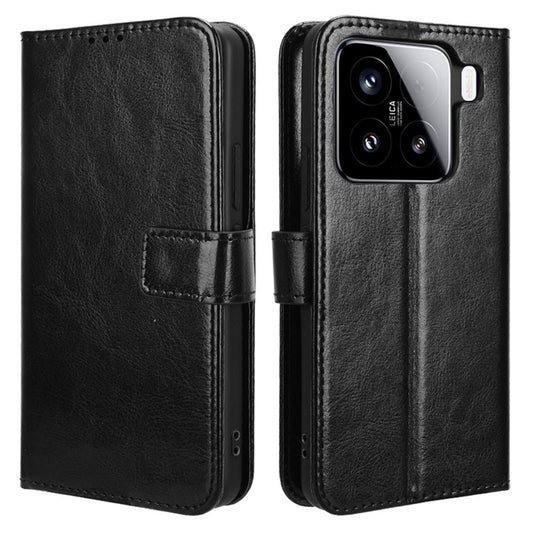 Xiaomi 15 Handyhülle – Crazy Horse Textur PU-Leder-Telefon-Geldbörsen-Abdeckung