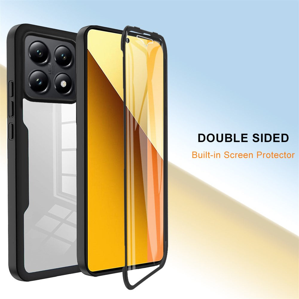 For Xiaomi 14T Pro Case Acrylic+TPU Clear Phone Cover with PET Screen Film