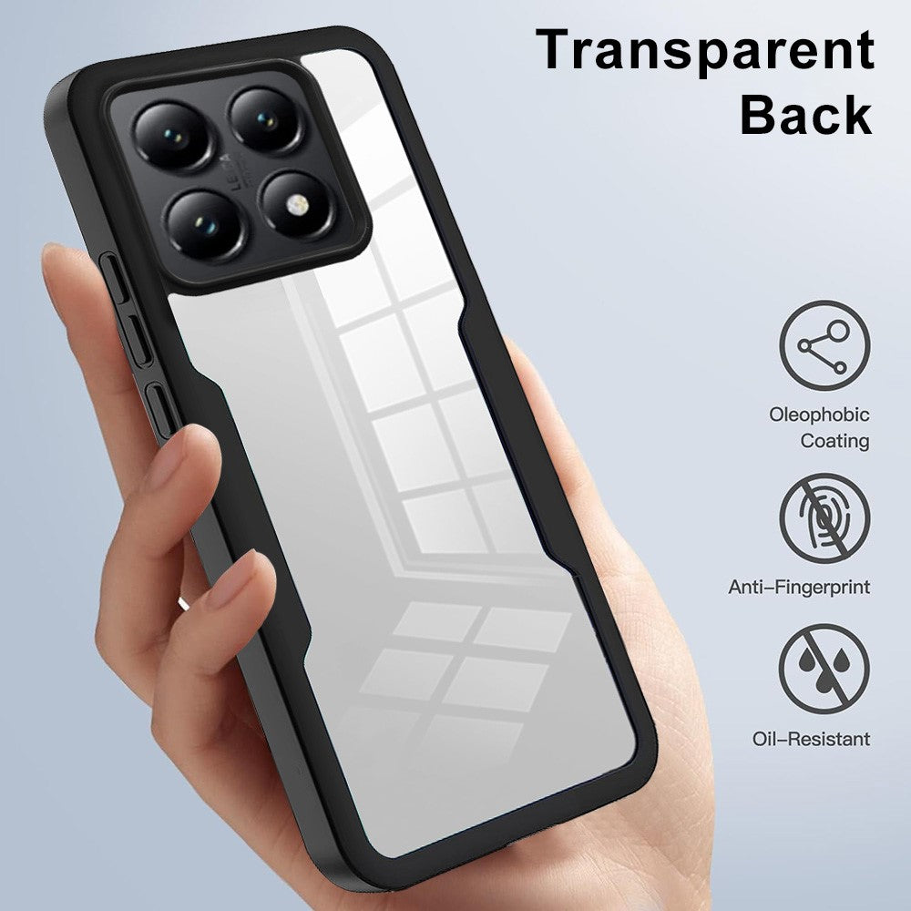 For Xiaomi 14T Case Acrylic+TPU Clear Phone Cover with PET Screen Film
