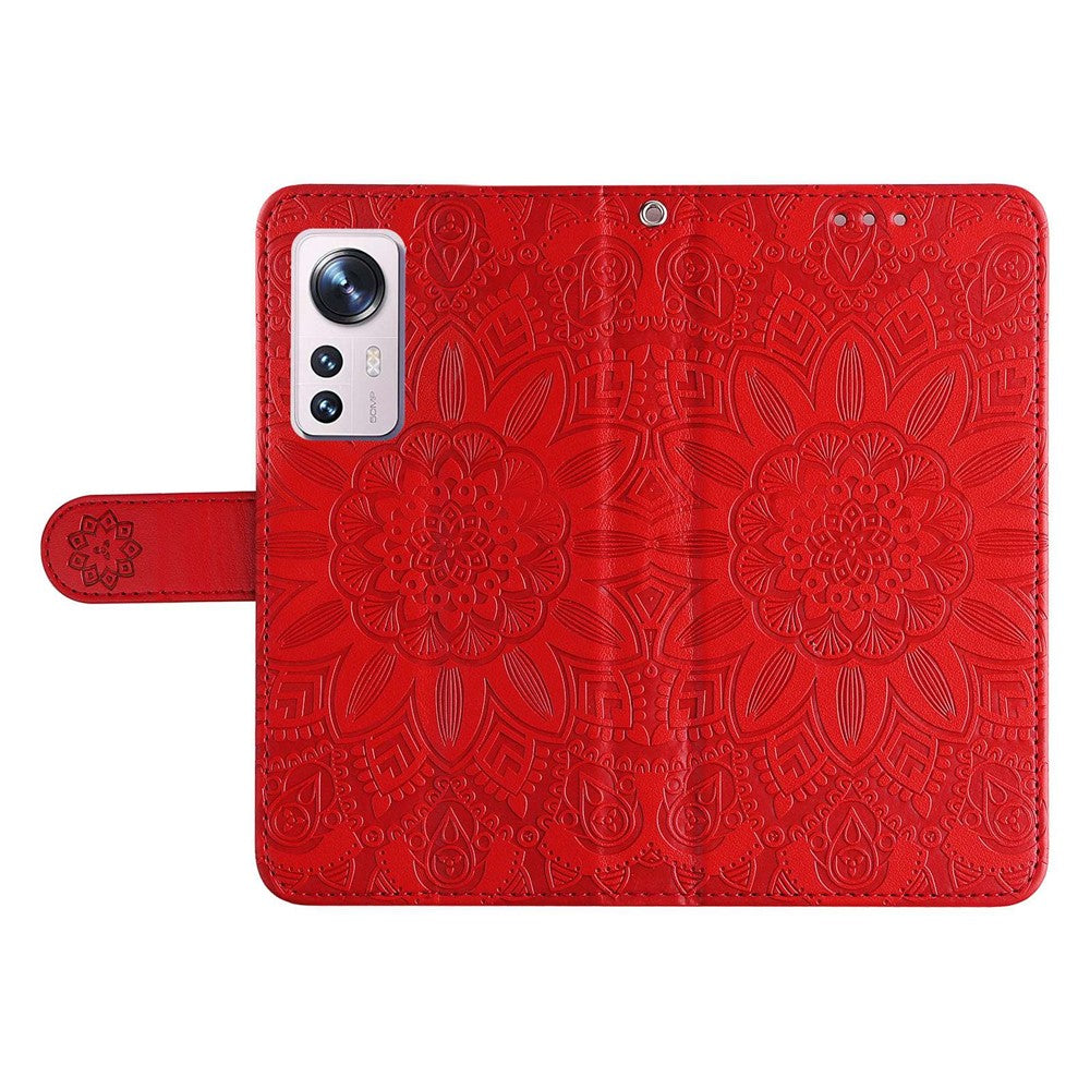 For Xiaomi 12 5G / 12X 5G / 12S 5G Sunflower Imprinted Stand Wallet Phone Case PU Leather Full Protection Cover