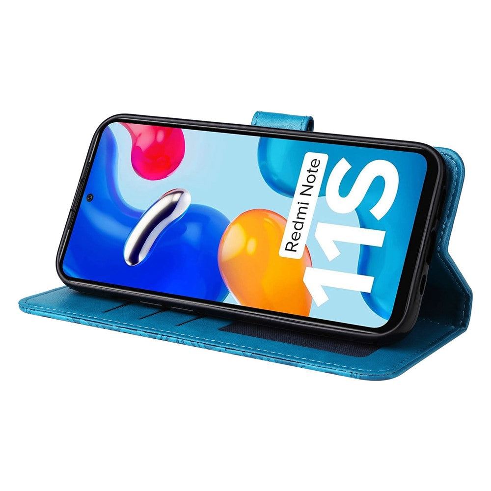 For Xiaomi Redmi Note 11 4G (Qualcomm) / Note 11S 4G PU Leather Sunflower Imprinted Case Magnetic Clasp Phone Stand Wallet Cover