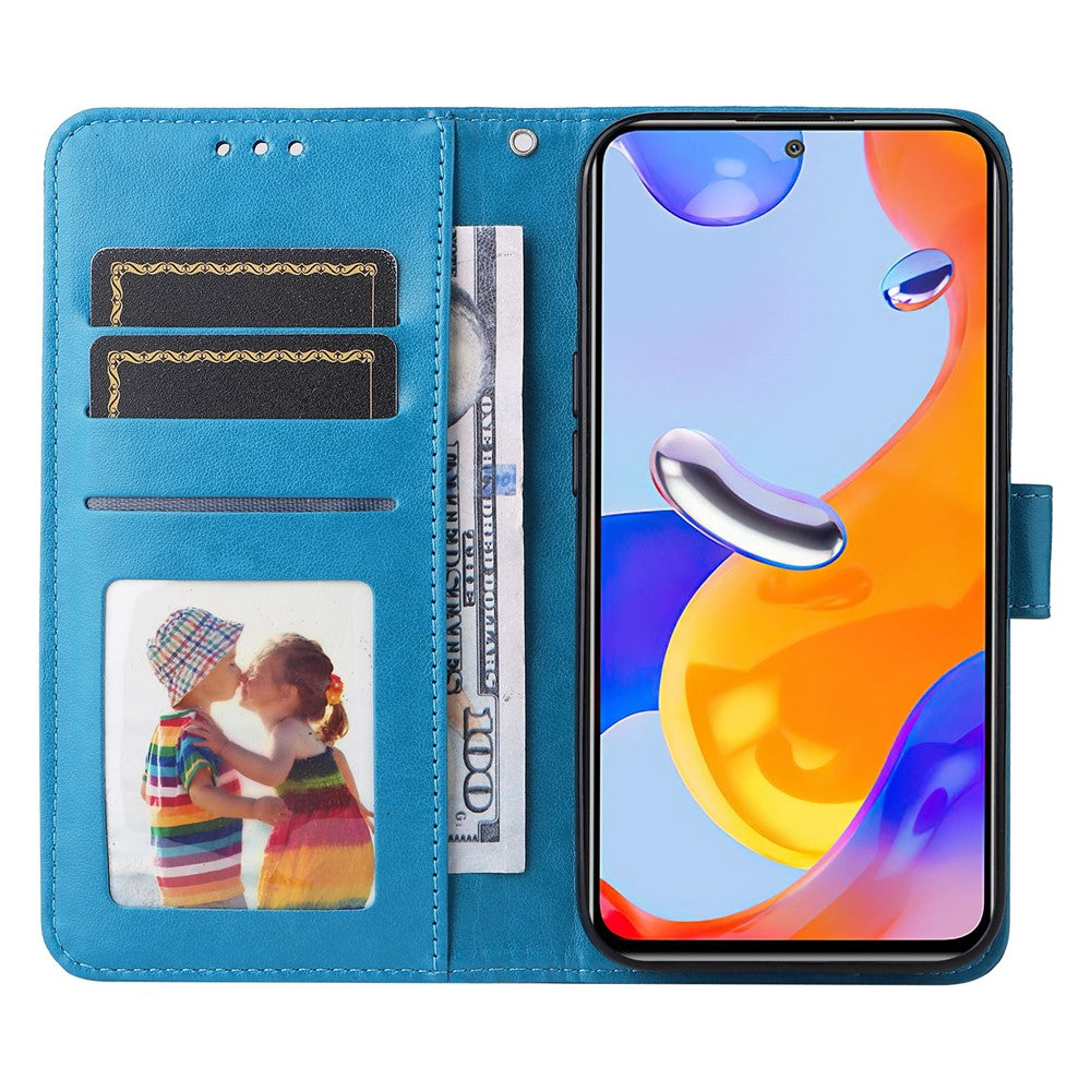 For Xiaomi Redmi Note 12 Pro 4G / 11 Pro 4G (MediaTek) / Note 11 Pro 5G (Qualcomm) / Note 11E Pro 5G Sunflower Imprinted PU Leather Stand Case Wallet Phone Cover with Strap
