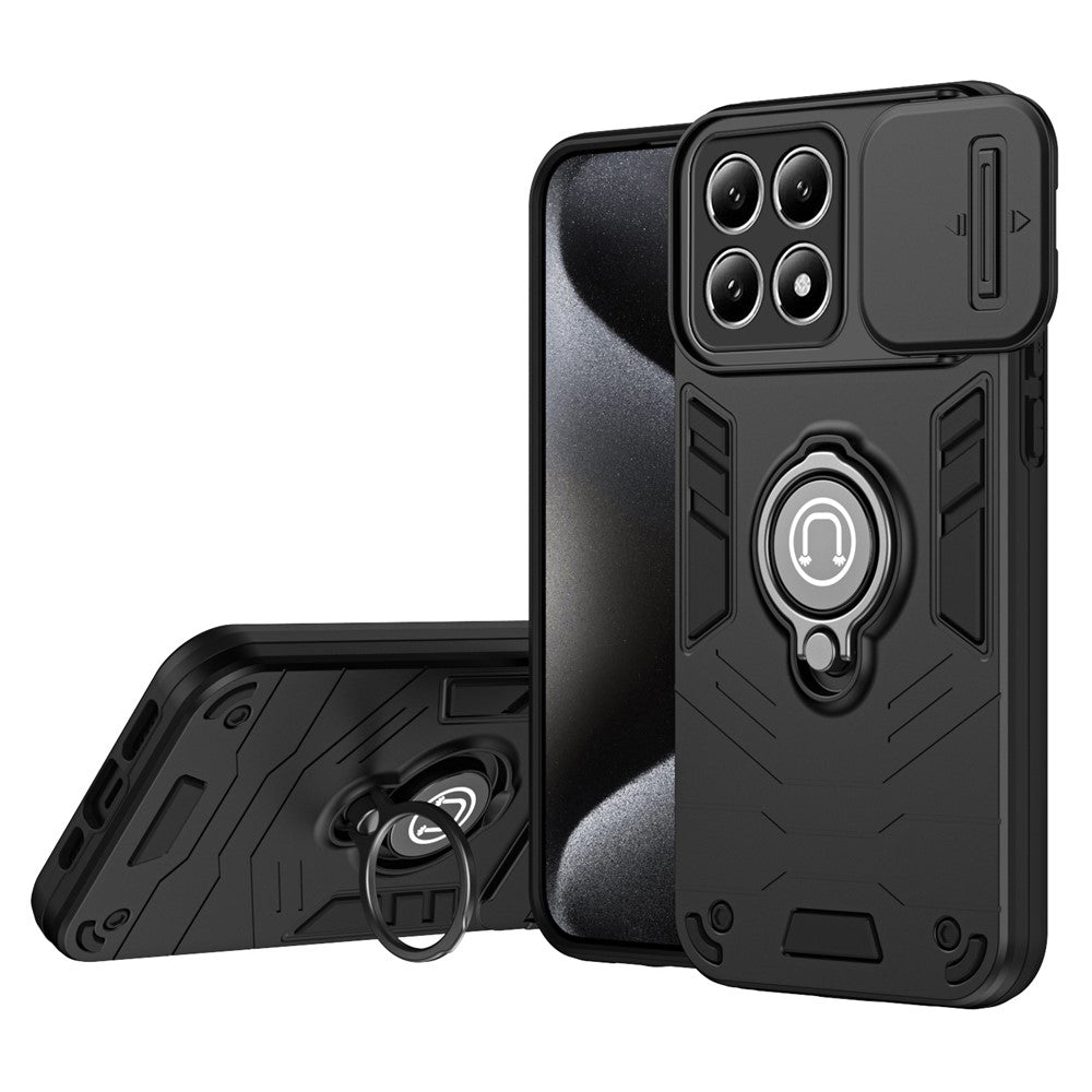 For Xiaomi 14T Case Slide Camshield Kickstand PC+TPU Phone Cover