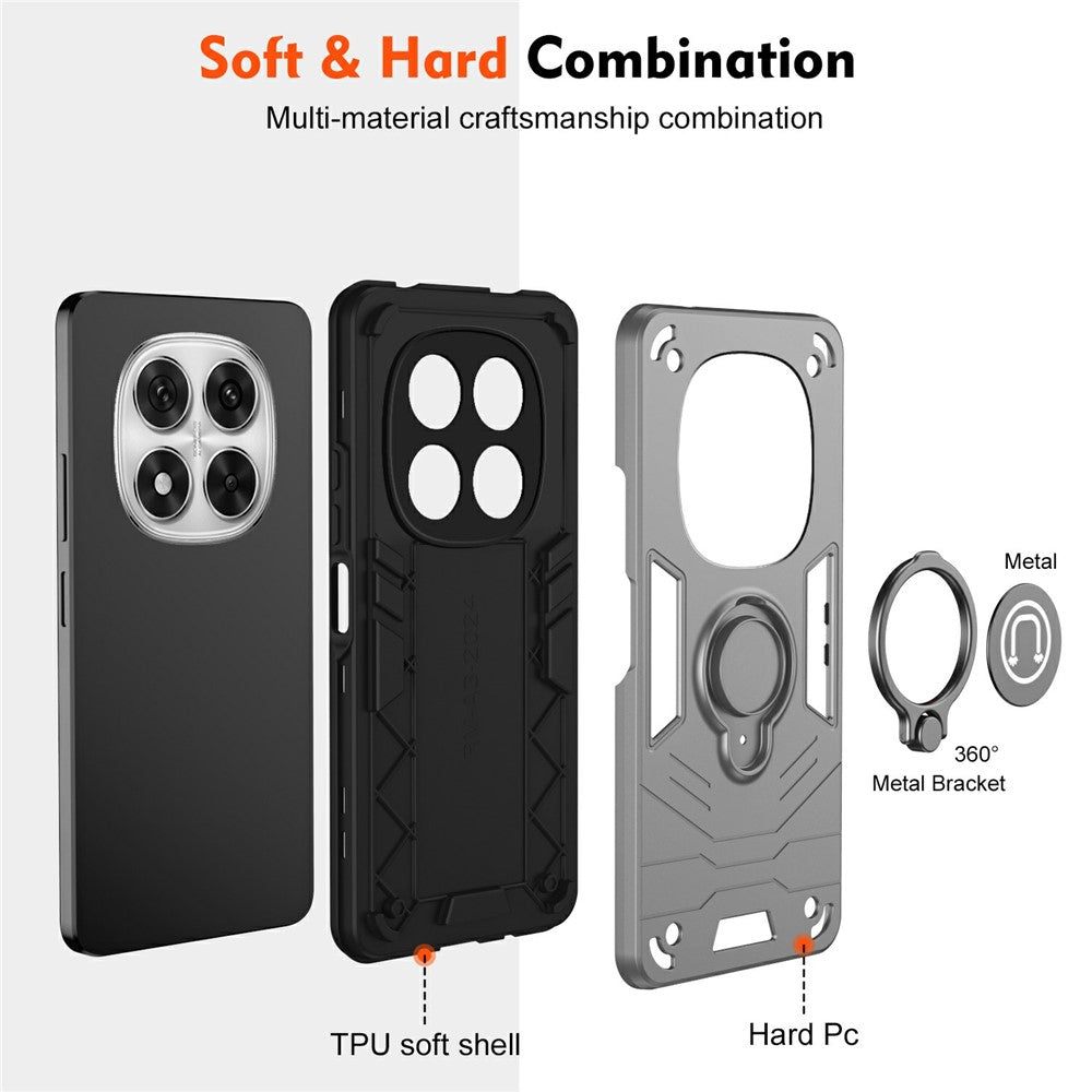 For Xiaomi Redmi Note 14 Pro 5G / Poco X7 5G Case Slide Camshield Kickstand PC+TPU Phone Cover