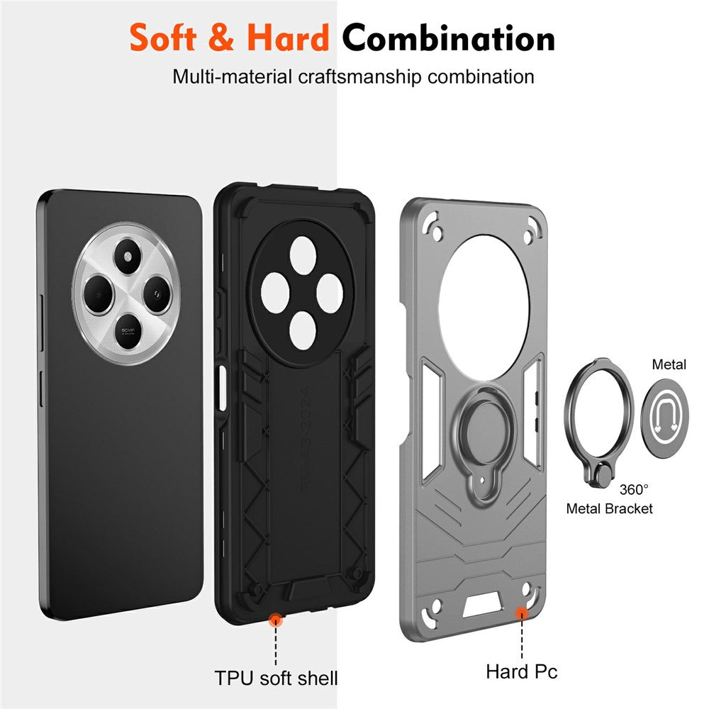 Slide Camshield Kickstand Case for Xiaomi Redmi 14C 4G / 14R 5G / Poco C75 4G PC+TPU Phone Cover