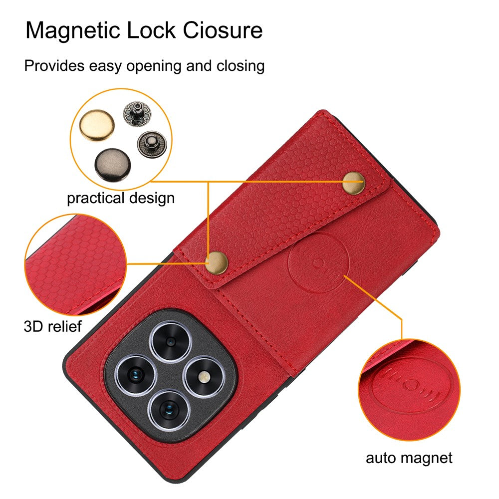 For Xiaomi Redmi Note 14 Pro+ 5G Case Card Slots Kickstand Leather + TPU Phone Cover