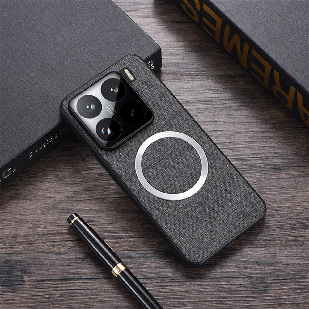 For Xiaomi 15 Magnetic Case Drop-Proof TPU+Cloth Back Phone Cover