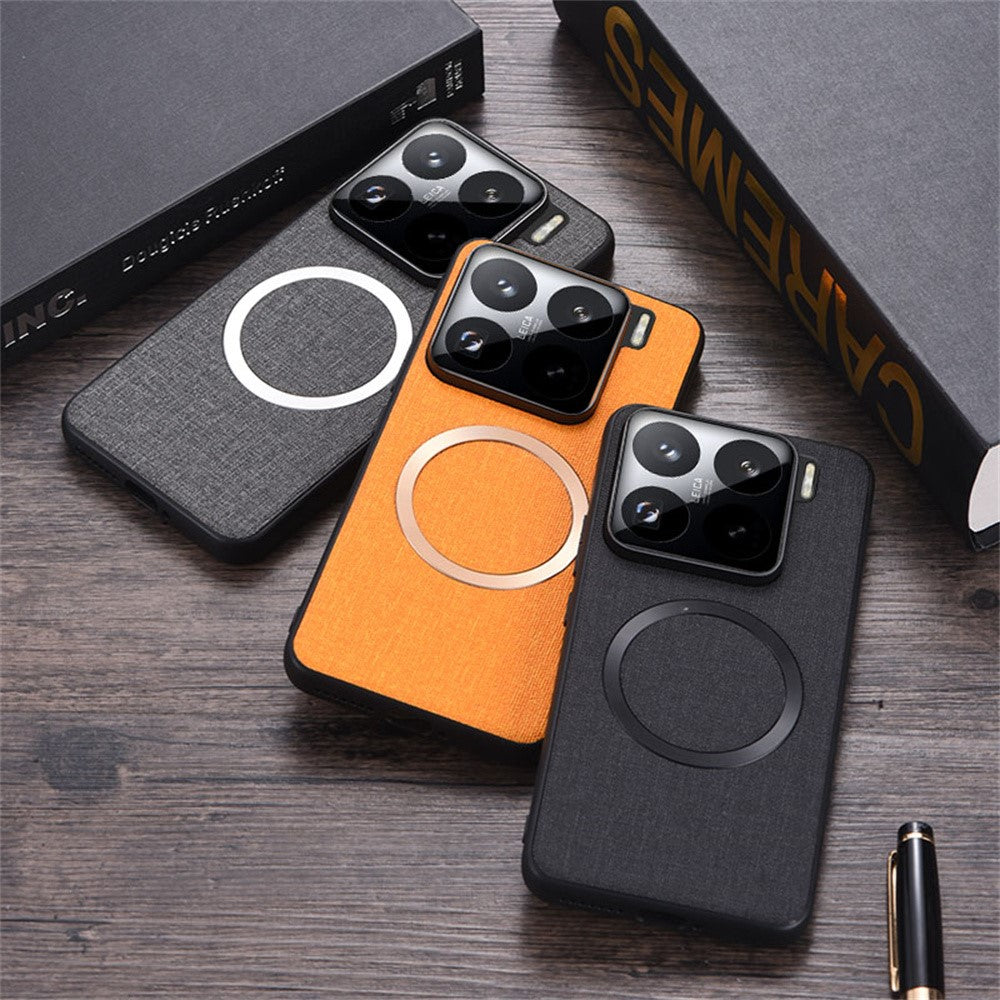 For Xiaomi 15 Magnetic Case Drop-Proof TPU+Cloth Back Phone Cover