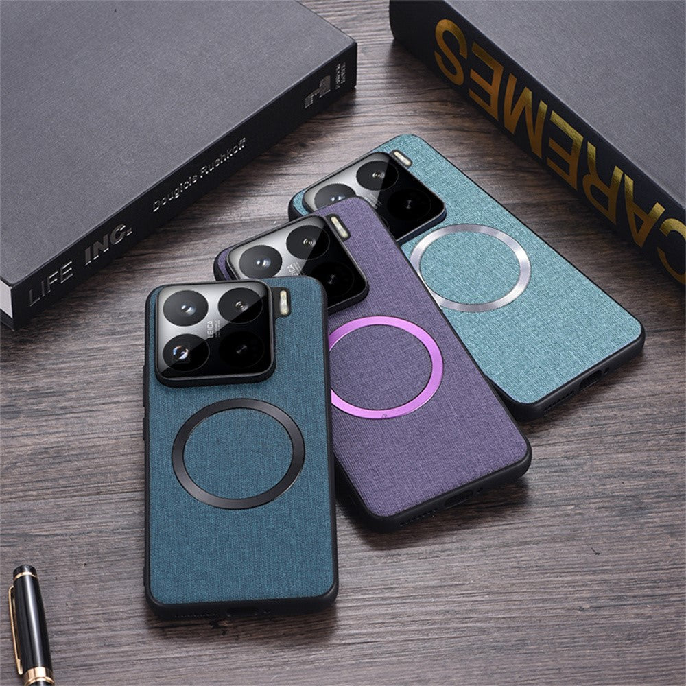 For Xiaomi 15 Magnetic Case Drop-Proof TPU+Cloth Back Phone Cover