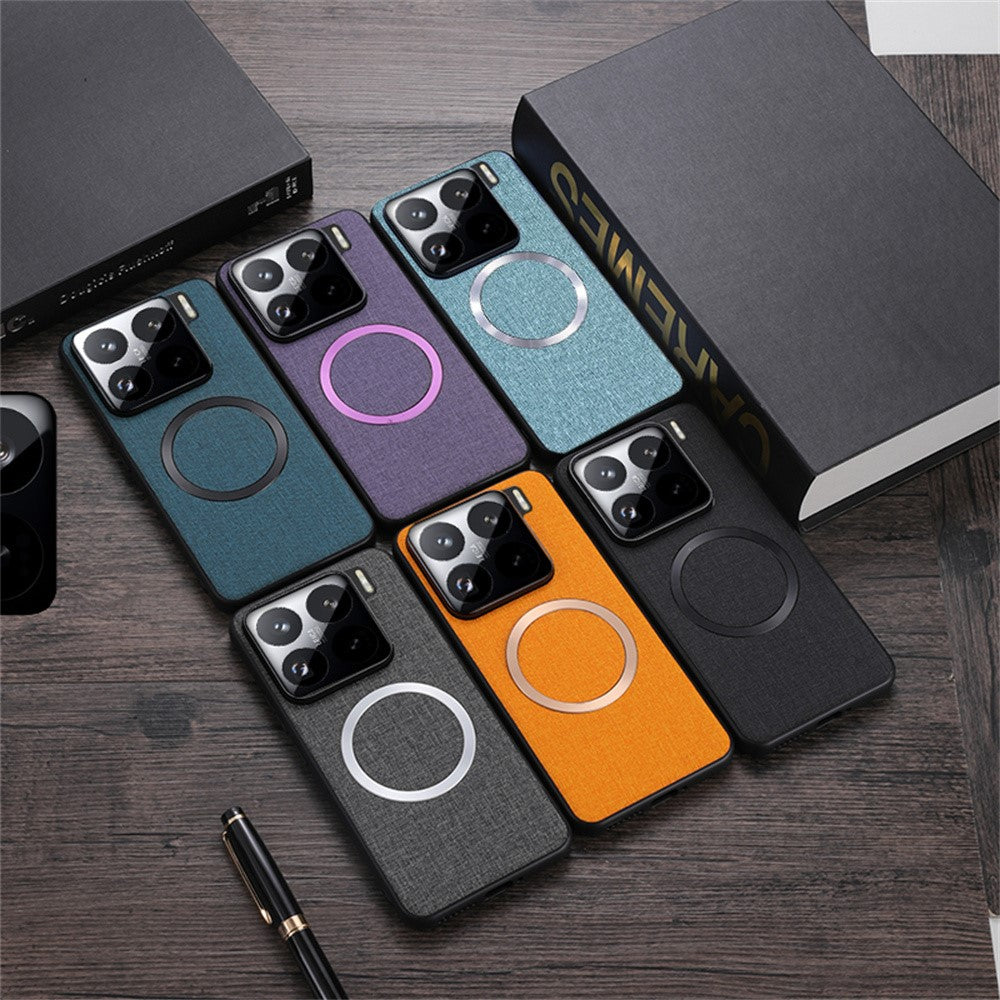 For Xiaomi 15 Magnetic Case Drop-Proof TPU+Cloth Back Phone Cover