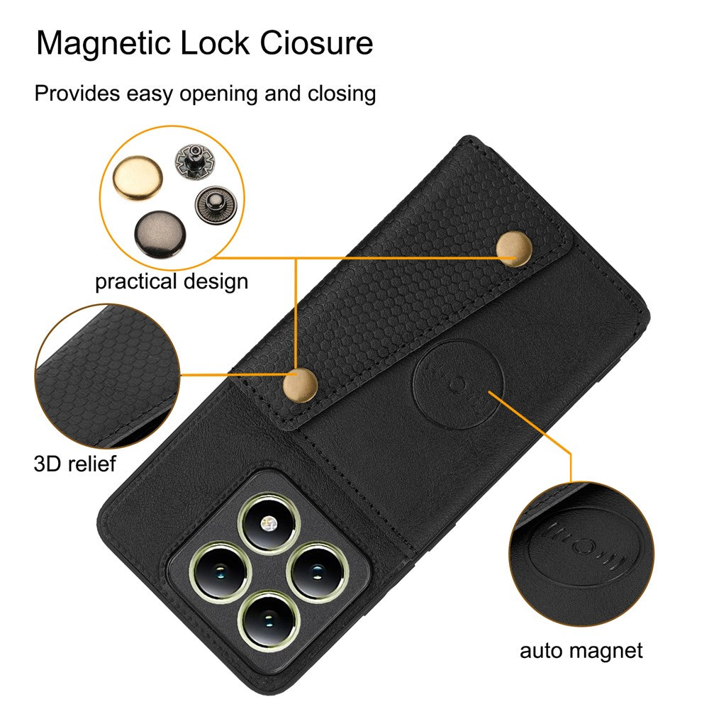 For Xiaomi 14T Pro Case Card Slots Kickstand Leather + TPU Phone Cover