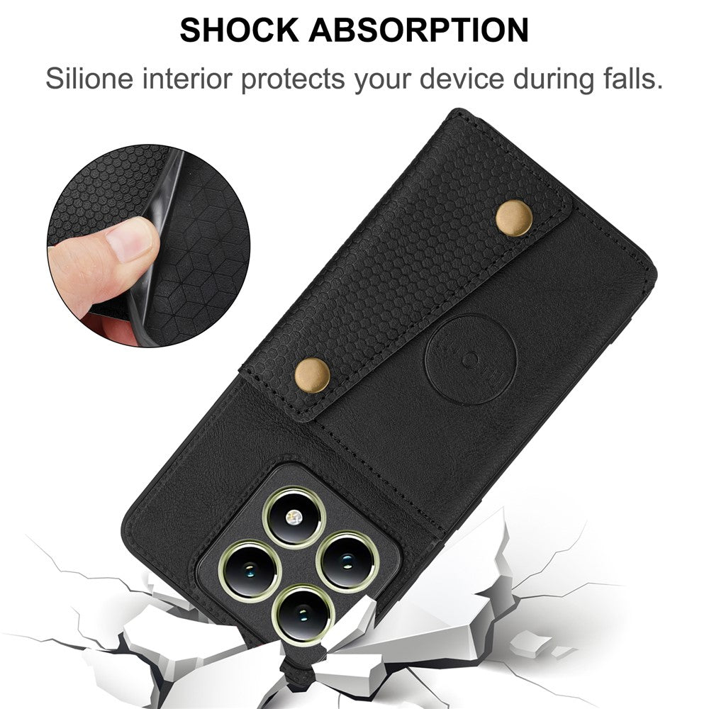 For Xiaomi 14T Pro Case Card Slots Kickstand Leather + TPU Phone Cover