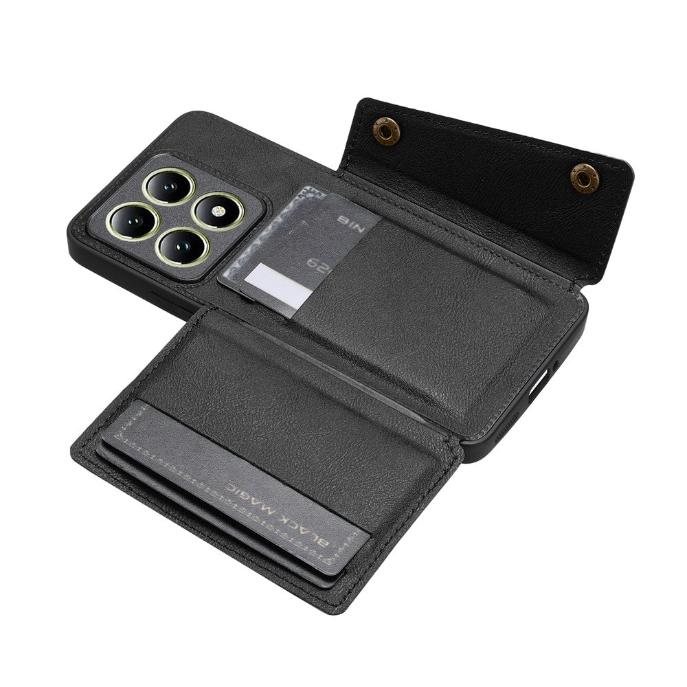 For Xiaomi 14T Pro Case Card Slots Kickstand Leather + TPU Phone Cover