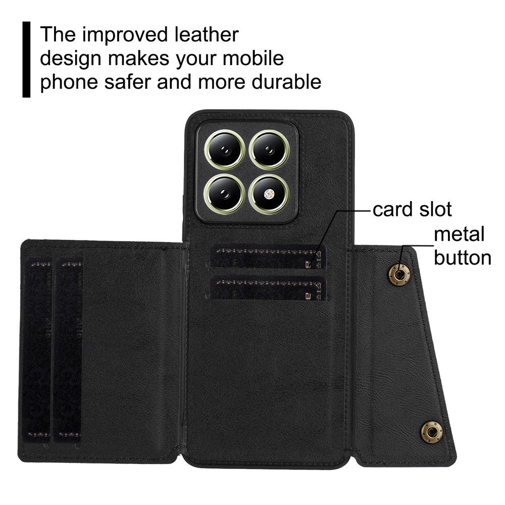 For Xiaomi 14T Case Card Slots Kickstand Leather + TPU Phone Cover