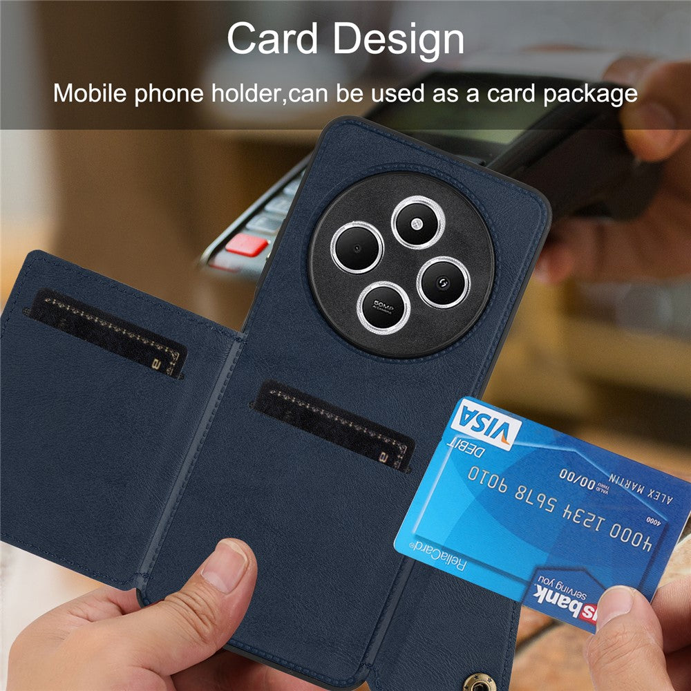 For Xiaomi Poco C75 4G / Redmi 14R 5G / 14C 4G Case Card Slots Kickstand Leather + TPU Phone Cover